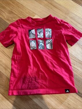 adidas Red Kids' Baseball Graphic Short Sleeve Tee